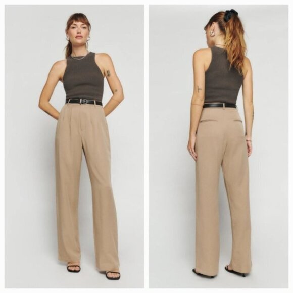 Reformation Mason Pant in Khaki size 4 NWT - Picture 1 of 14